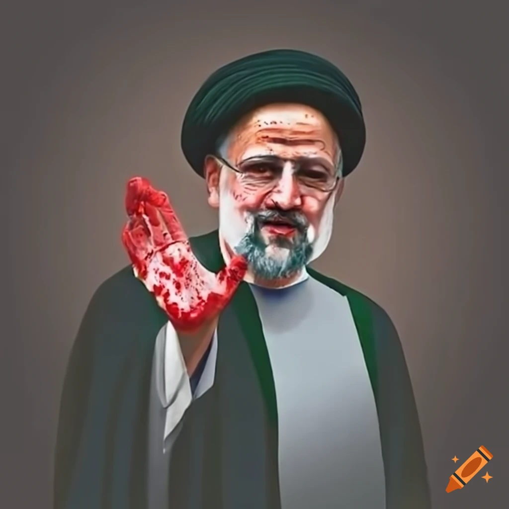 Ebrahim Raisi with marked hands