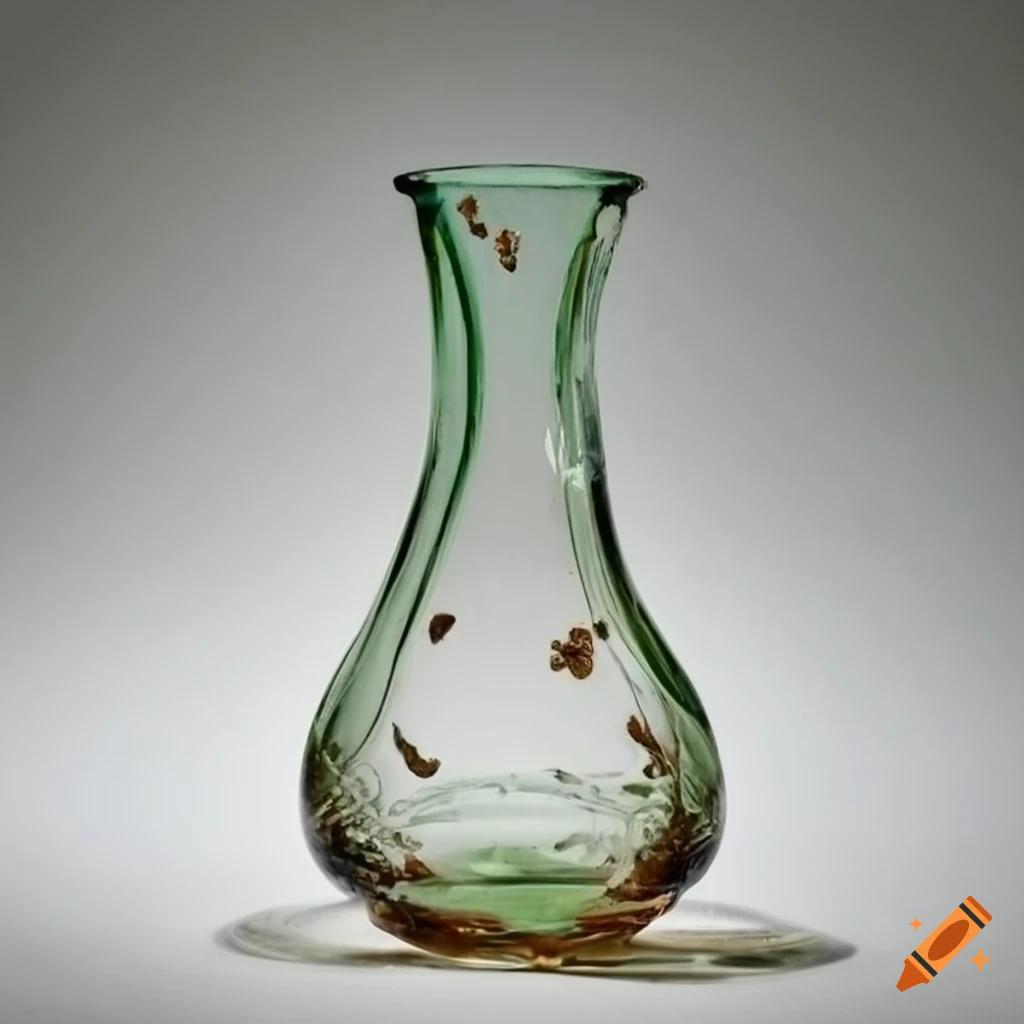 Antique British glass vase with dirt, weathered look