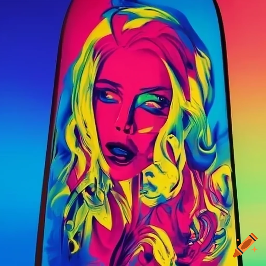 Popart skateboard deck without wheels on Craiyon