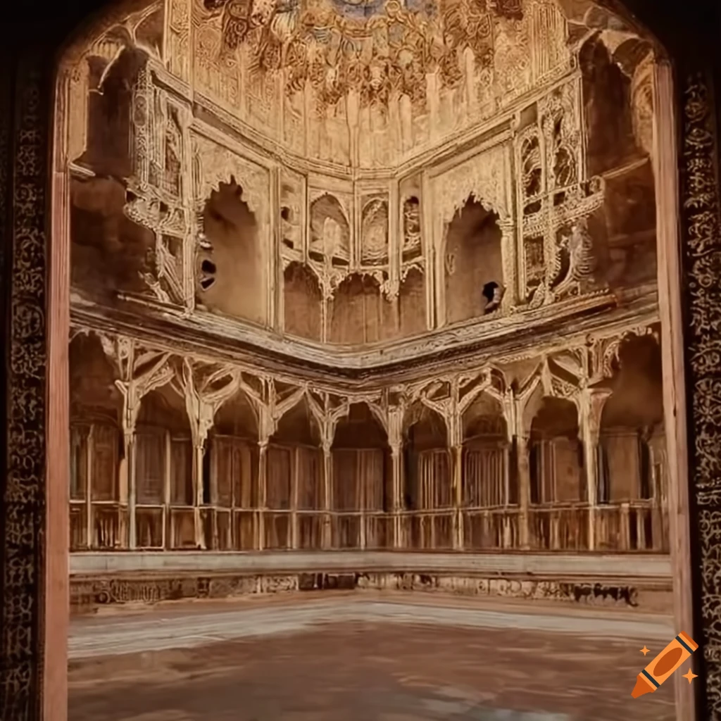 Hyper realistic Mughal architecture in intricate glass detail