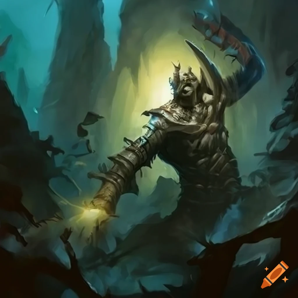 Fantasy art of Fangshind Sentinel from Magic: The Gathering