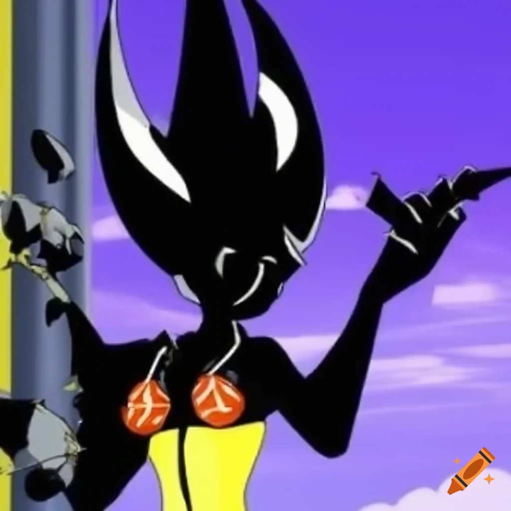 Shiny black diamond in a 3D anime style from the 2000s