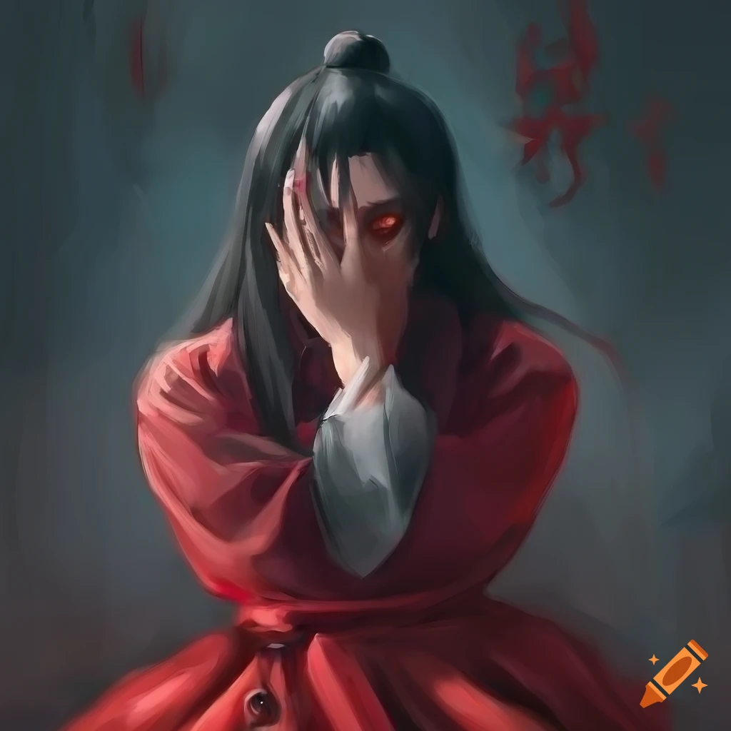 Pale sickly young man with a smug grin in traditional Korean clothing