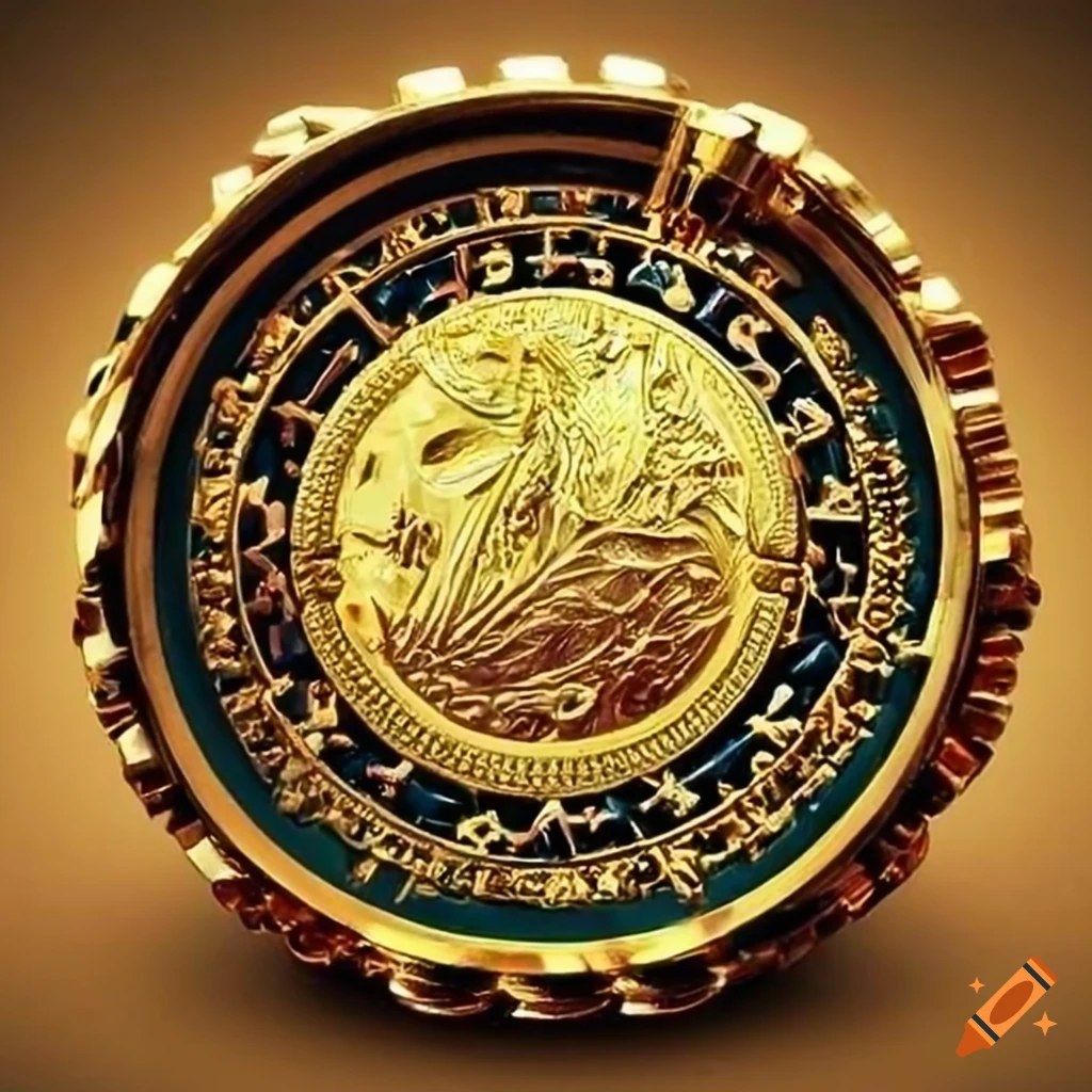 Intricately designed gold coins