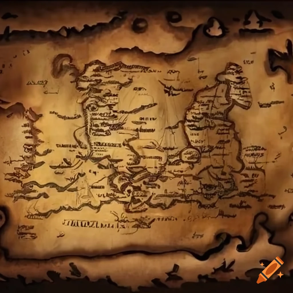 Authentic pirate treasure map on Craiyon