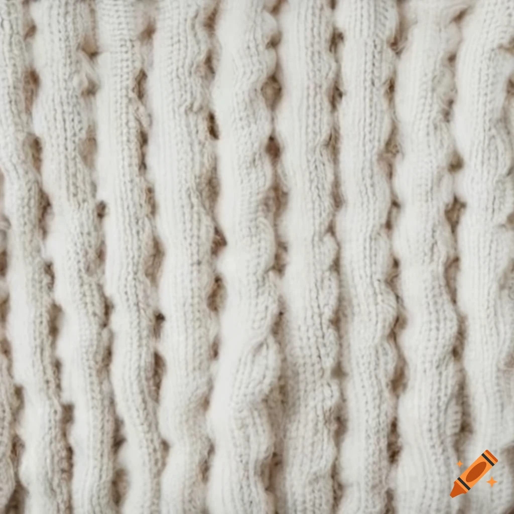 White knitted sweater material square