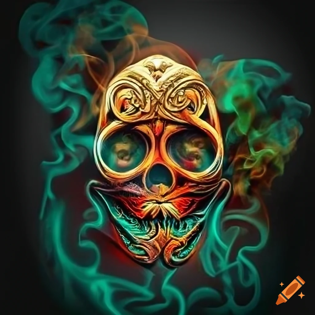 Celtic art logo design with smoke in high definition