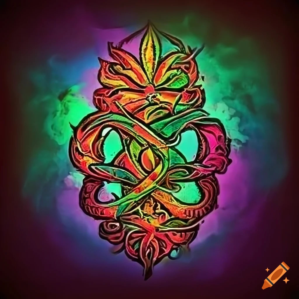 Celtic art logo design with smoke in high definition