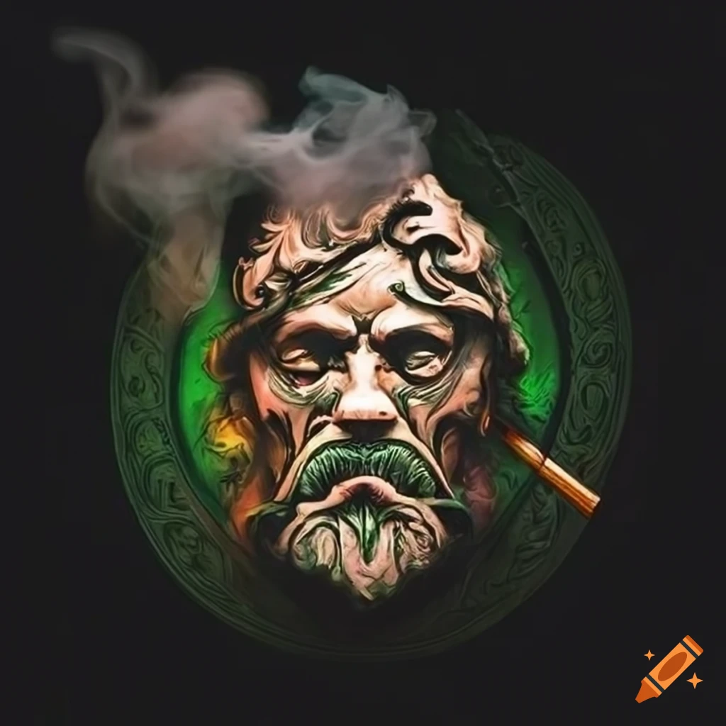 Celtic art logo design with smoke in high definition