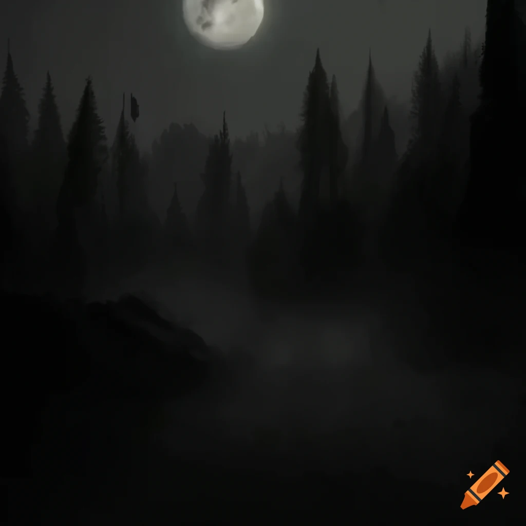 Spooky nighttime scenery