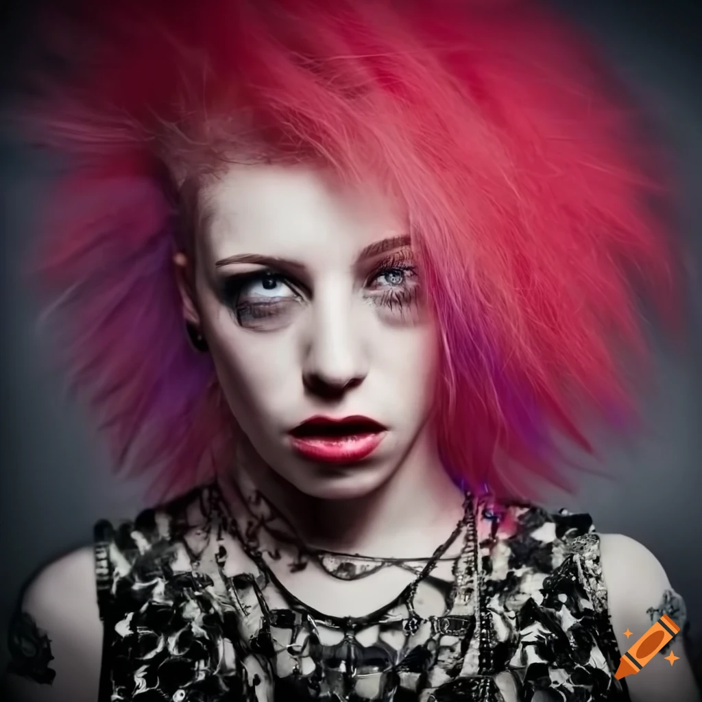 Portrait of a punk rock woman