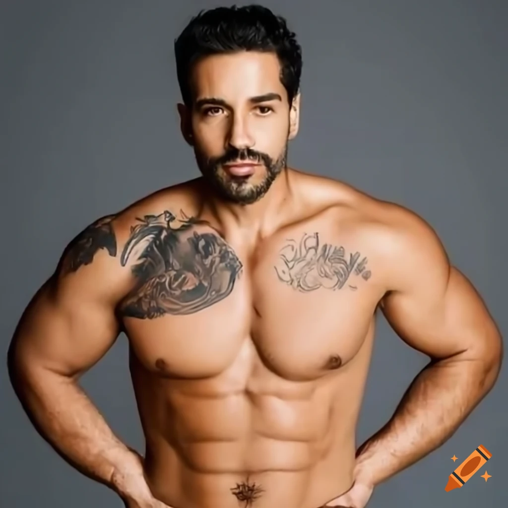 Attractive Hispanic man with a well-defined body