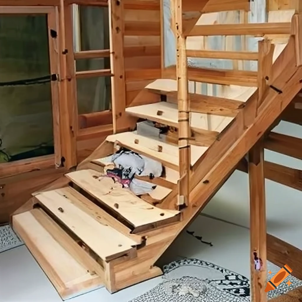 Survivalcraft cabin stairs with safety fence