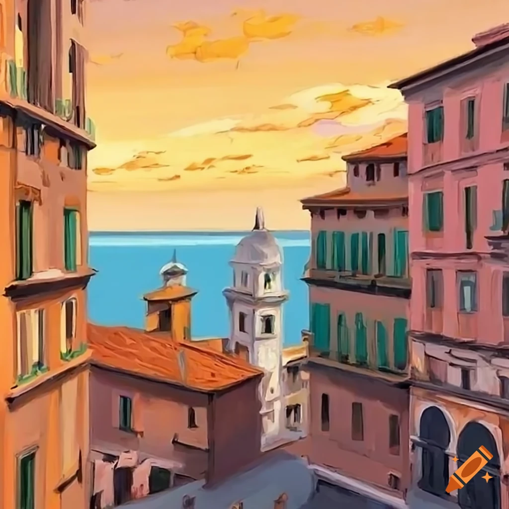 Isometric view of Italy in a limitless flat painting style