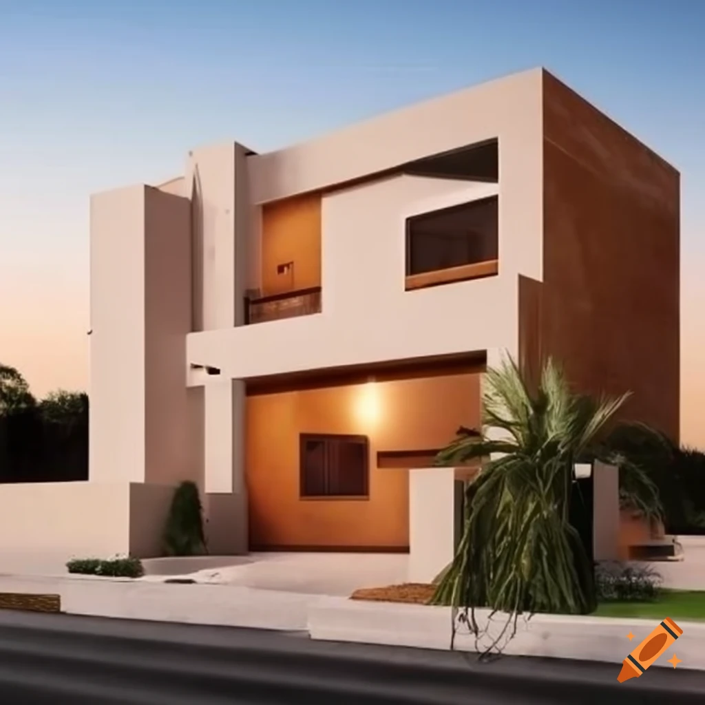 Duplex house in a residential area