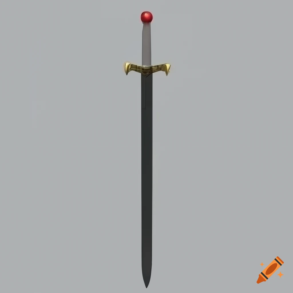 3D triple sword on white background in old style design