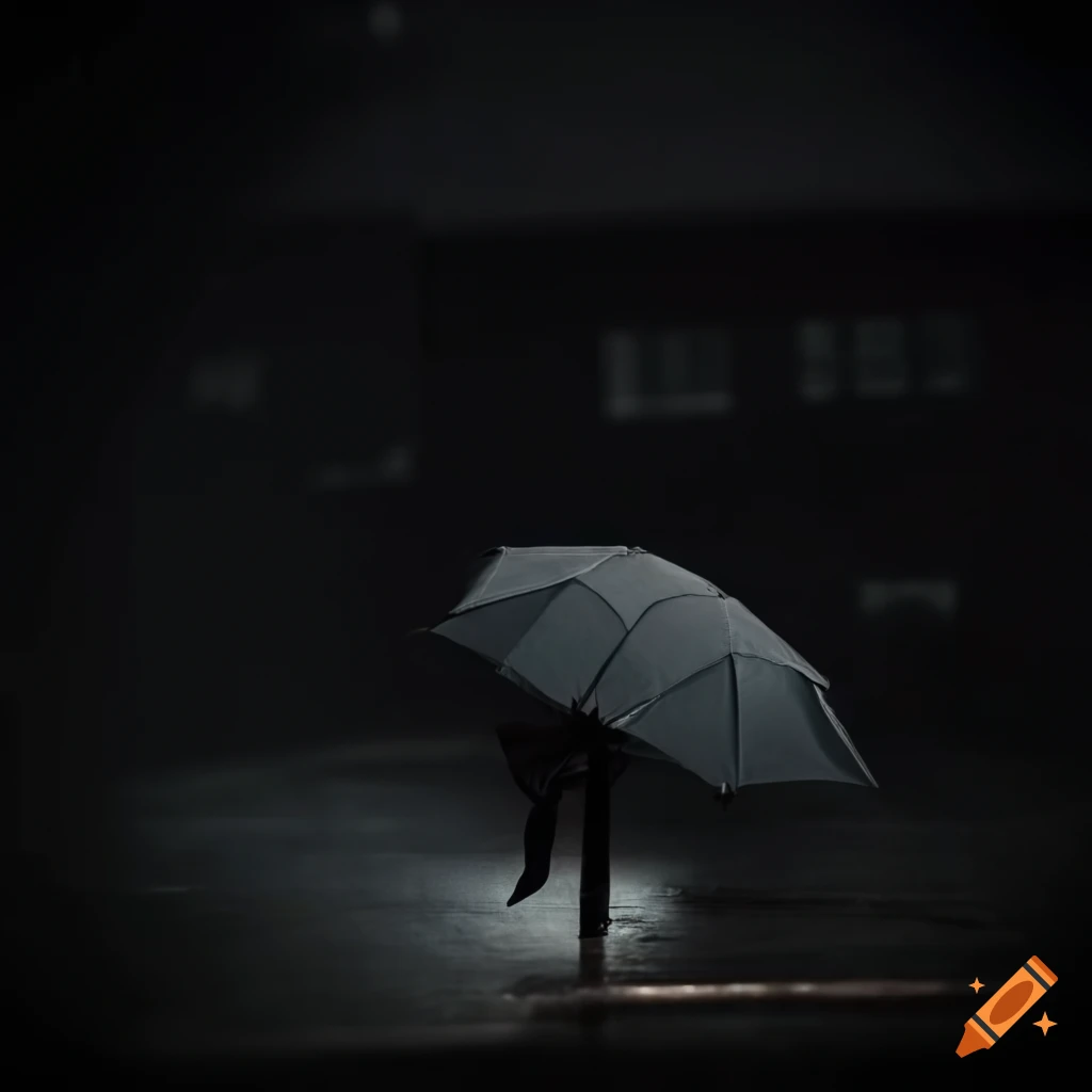 Unique umbrella among others in a dark background