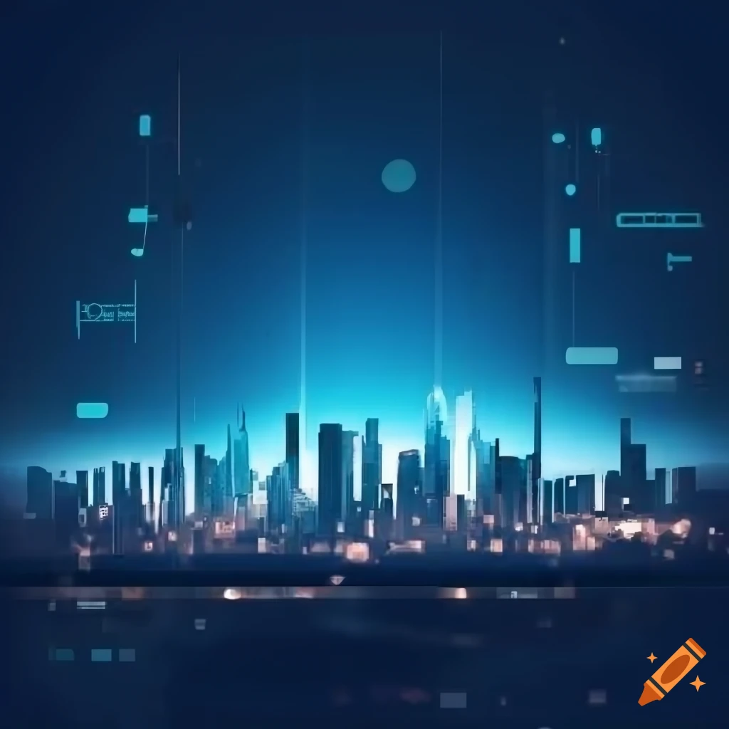 Professional LinkedIn cover photo with tech background and modern cityscape