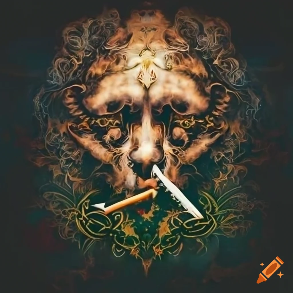 Celtic art logo design with smoke in high definition