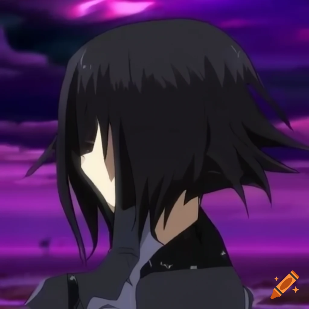 Shiny black diamond in a 3D anime style from the 2000s