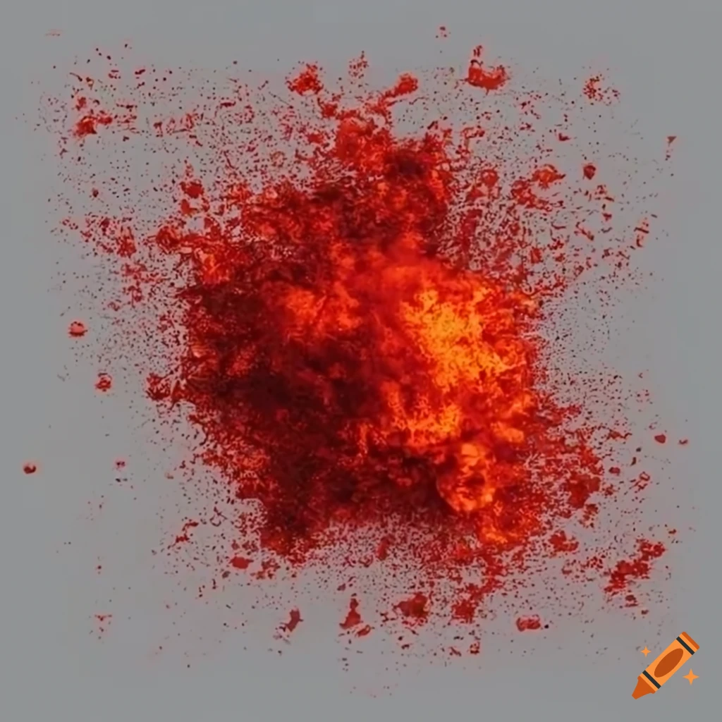 Red chili powder explosion on transparent background