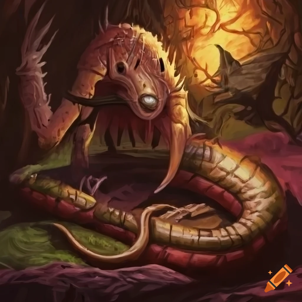 Holly Raider wurm in MTG art style