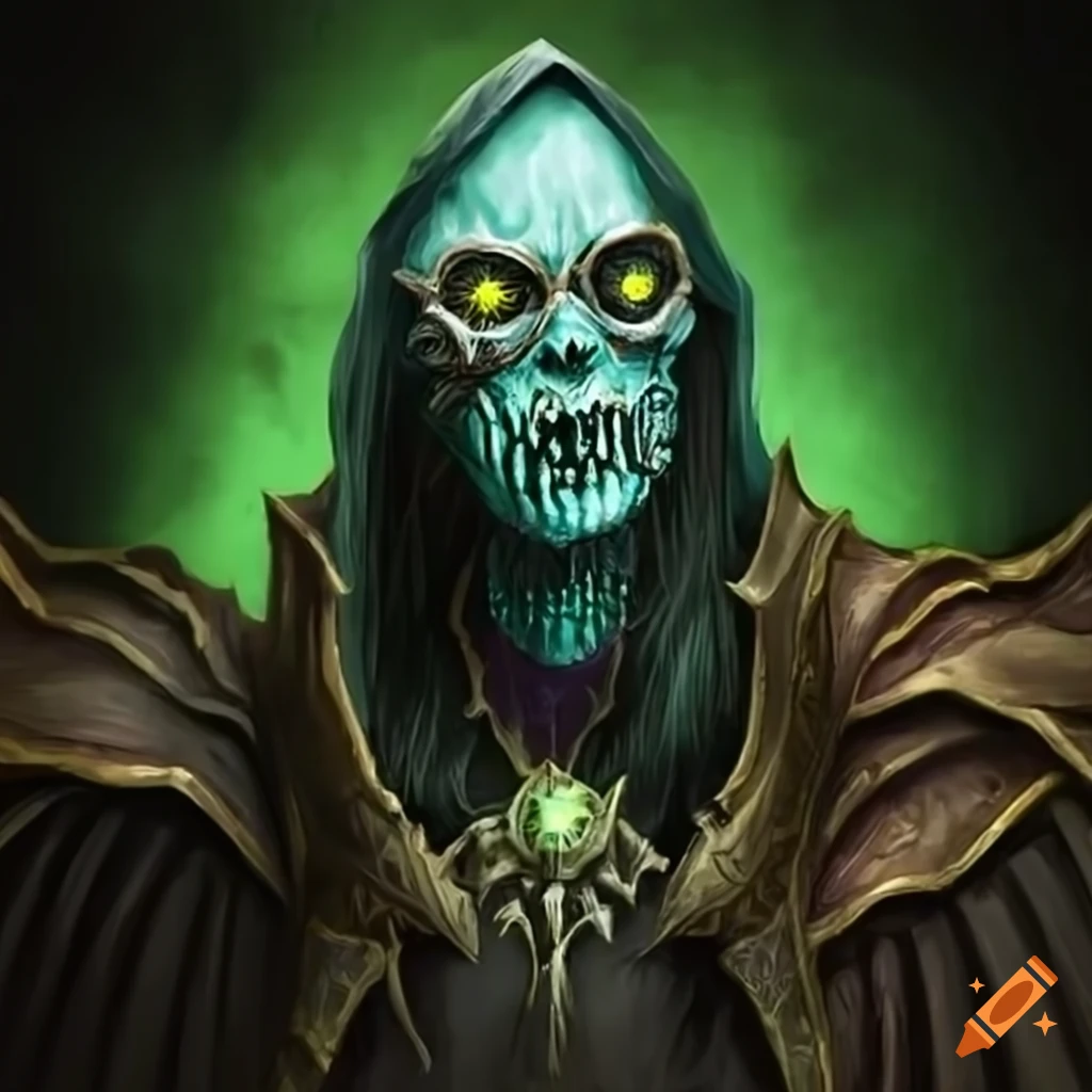 Undead lich with round glasses