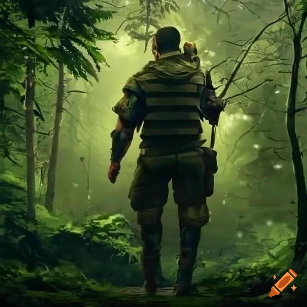Male solo survival game in the forest
