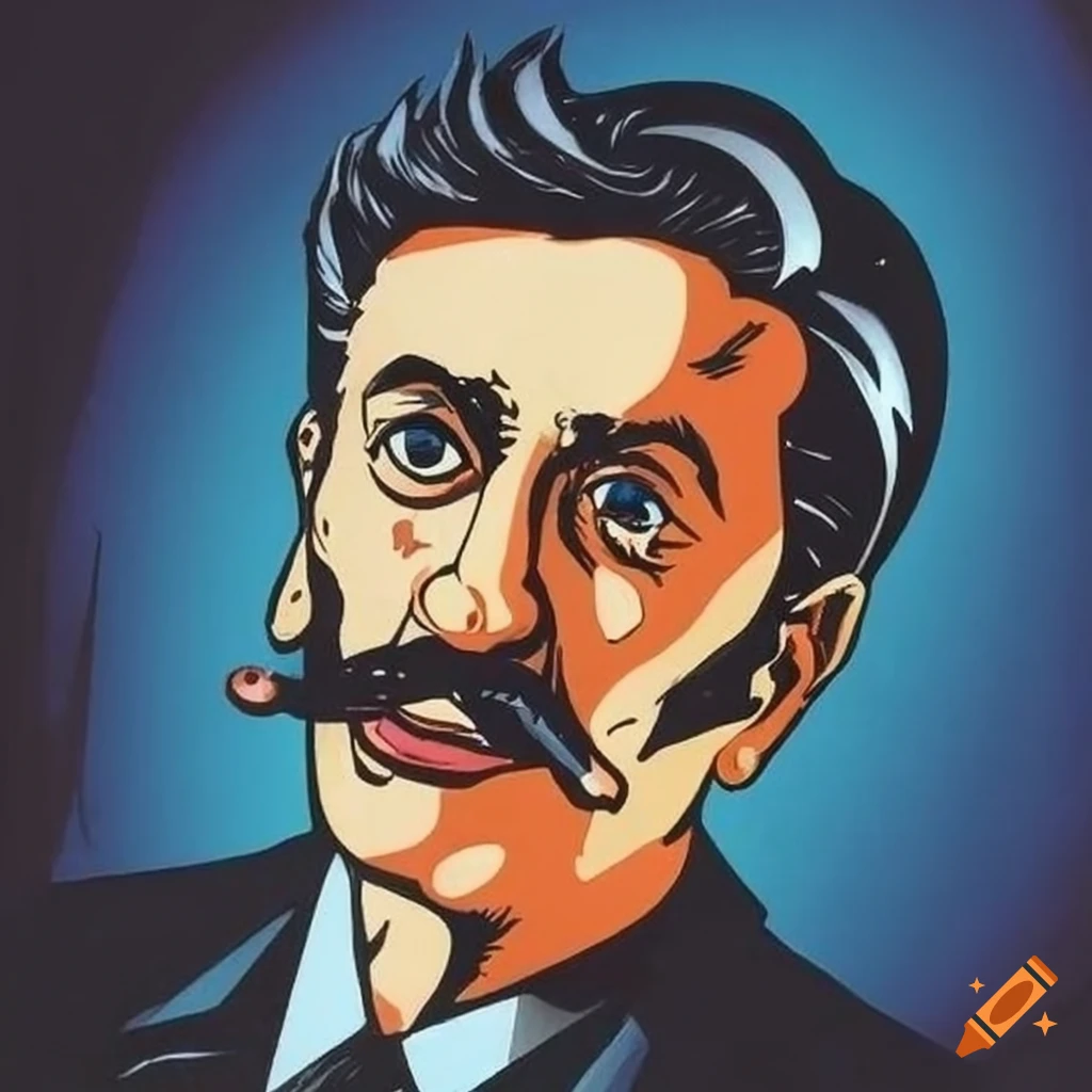 Smiling Serbian writer in Roy Lichtenstein style