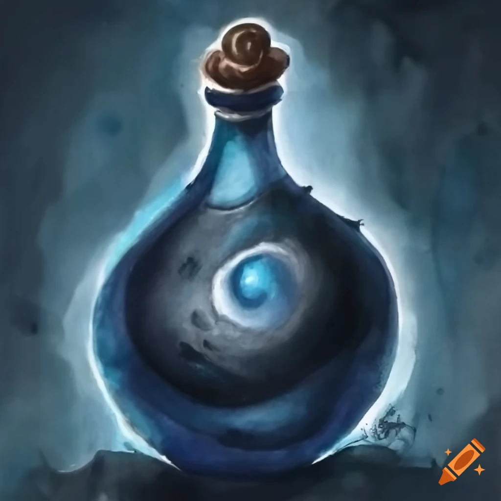 Blue mana potion from Magic: The Gathering