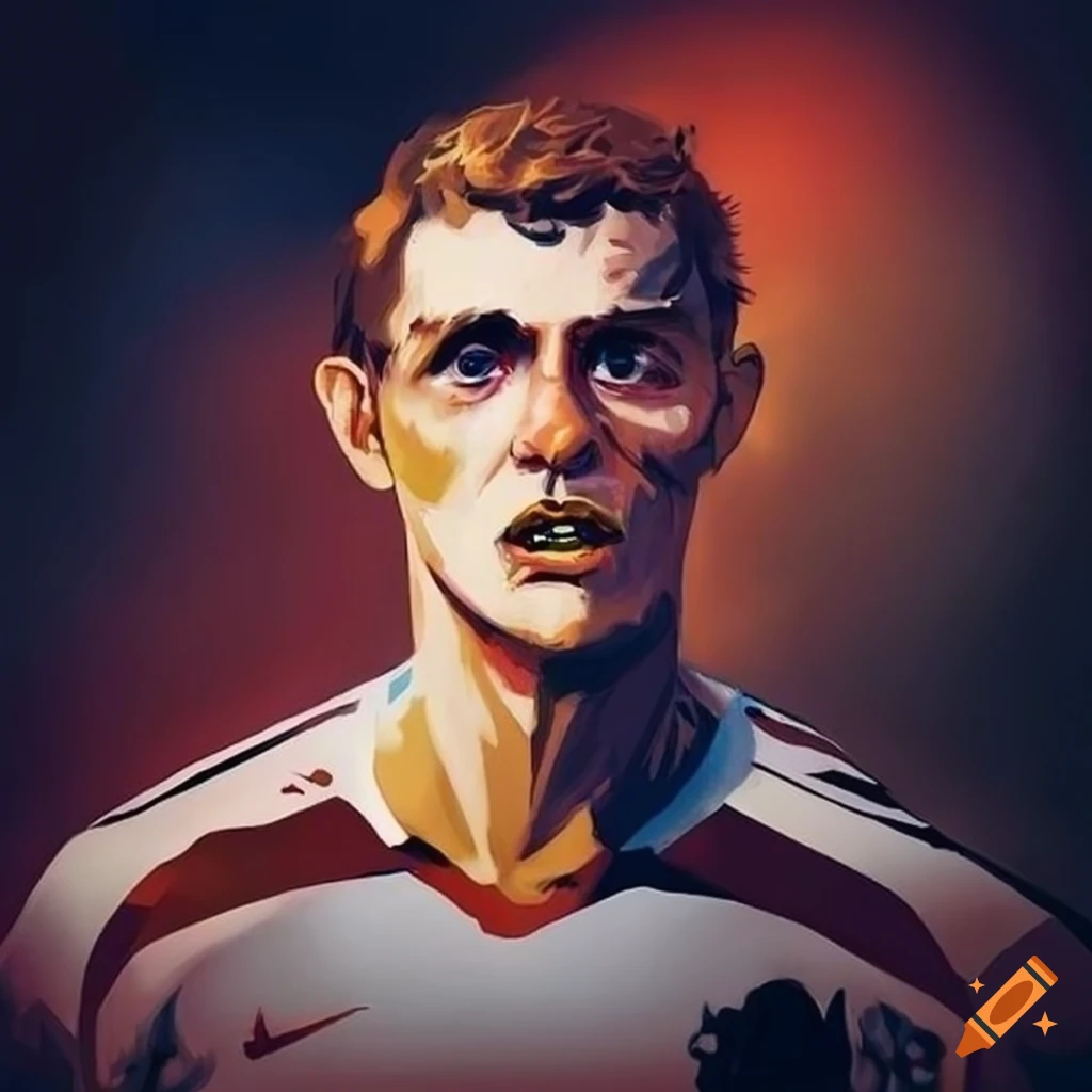 Merlin scoring with his left foot in soccer on Craiyon