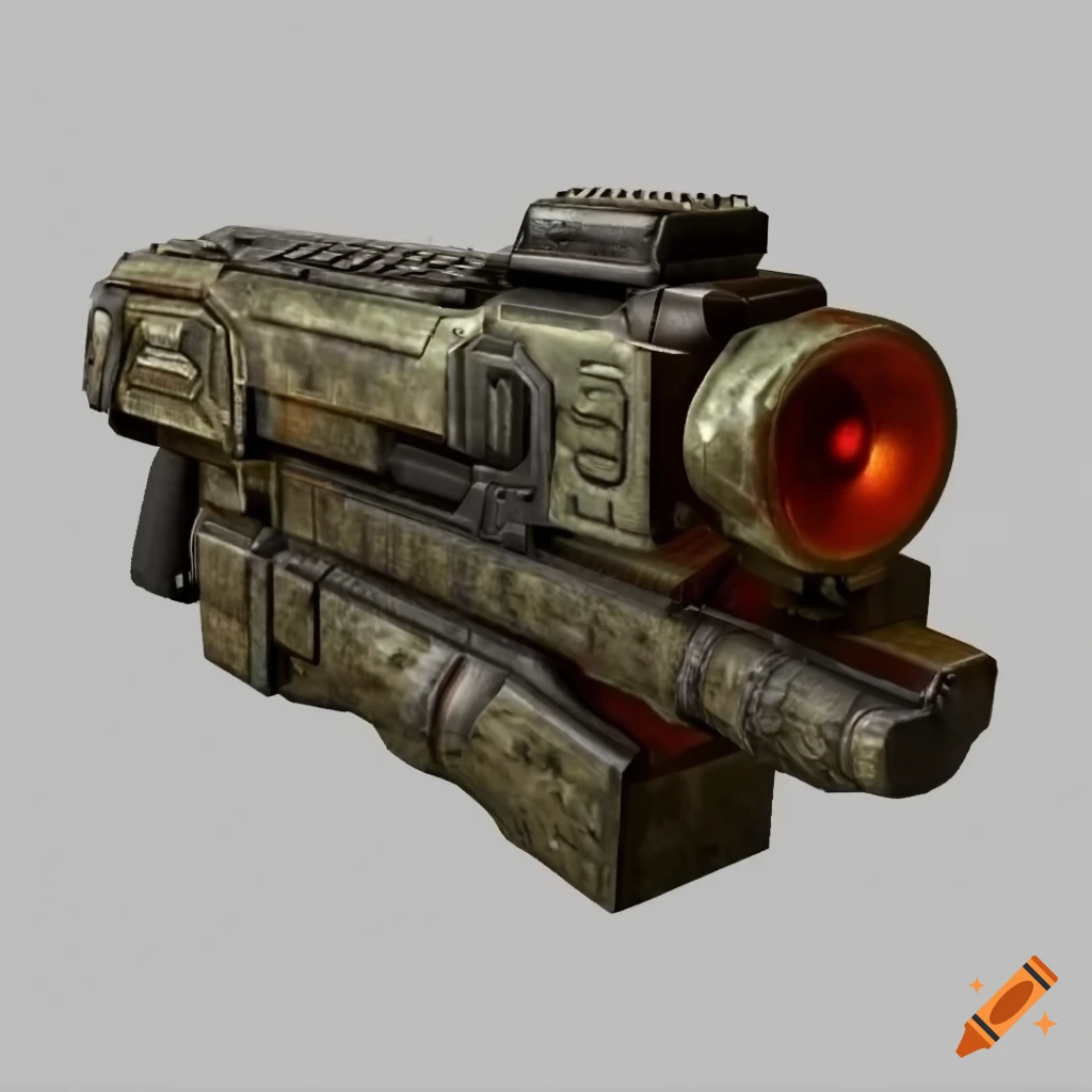 3D BFG 9000 from Doom on a white background
