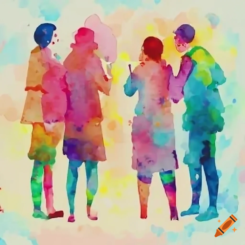 Group of people talking and laughing