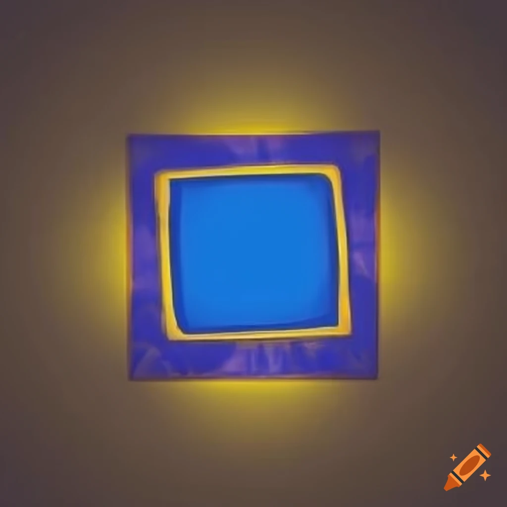 Yellow square with blank blue face on craiyon