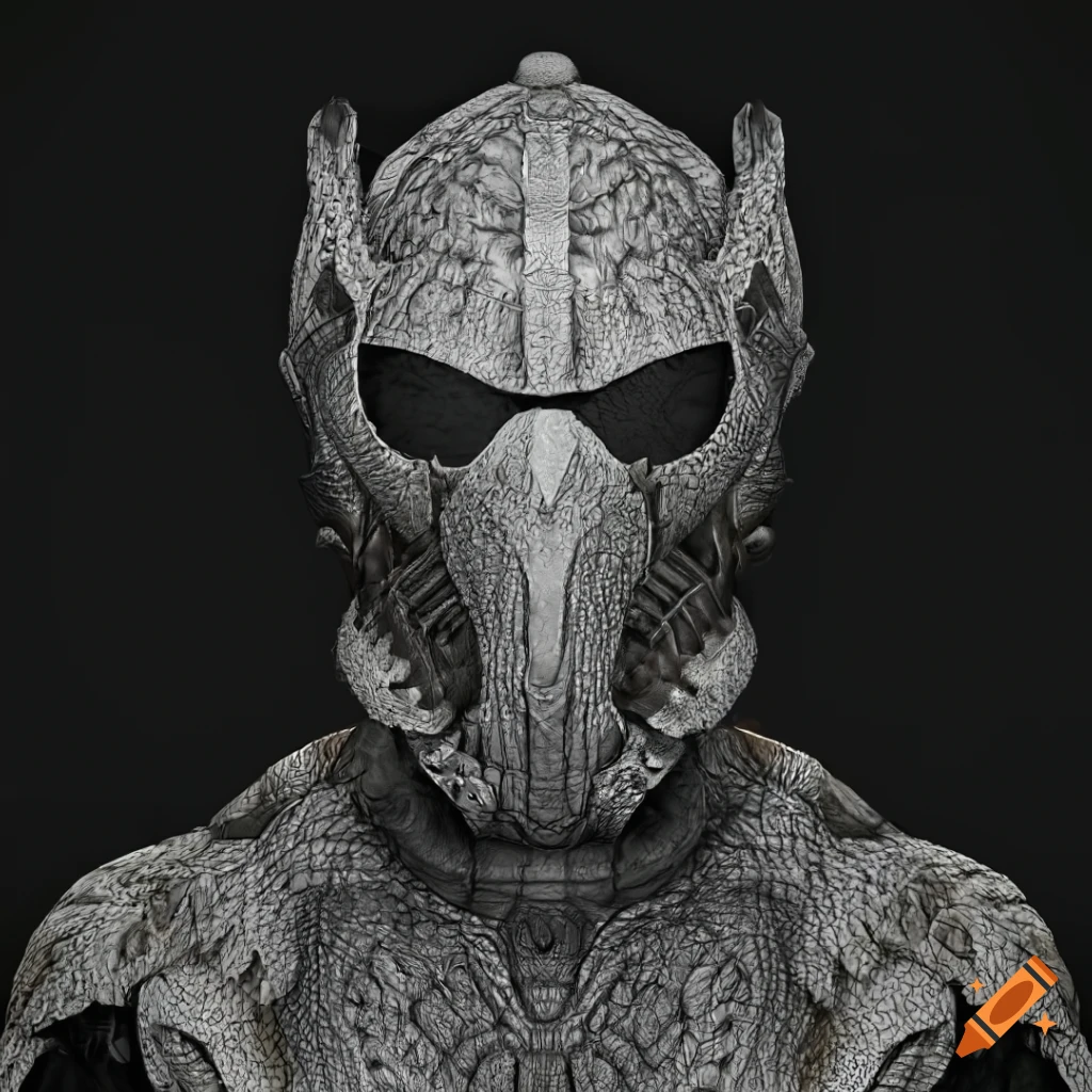 3D model of a Lovecraftian power suit helmet