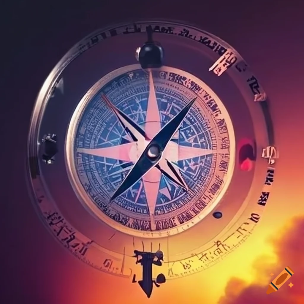 Compass pointing north direction