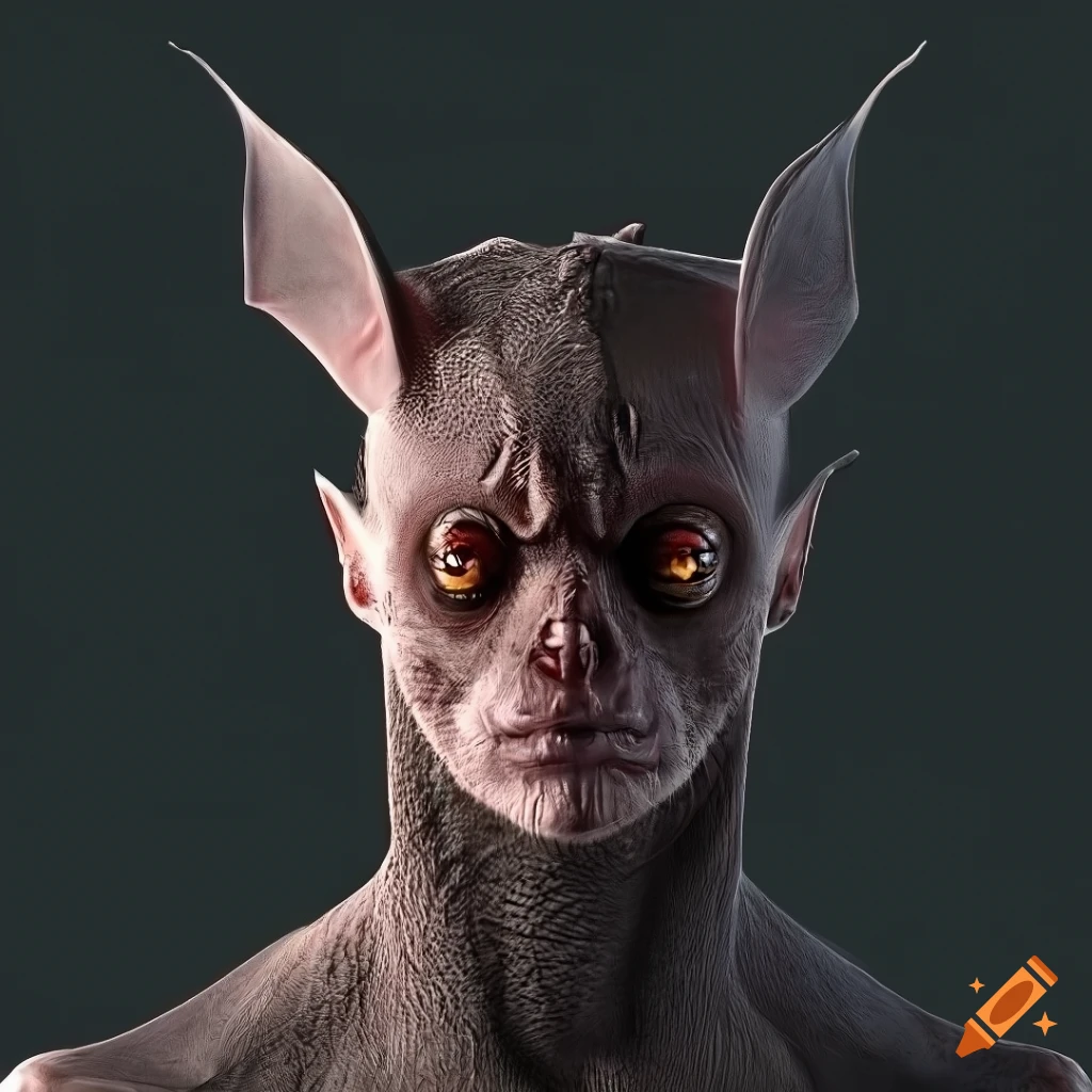 Bat-human hybrid 3D model