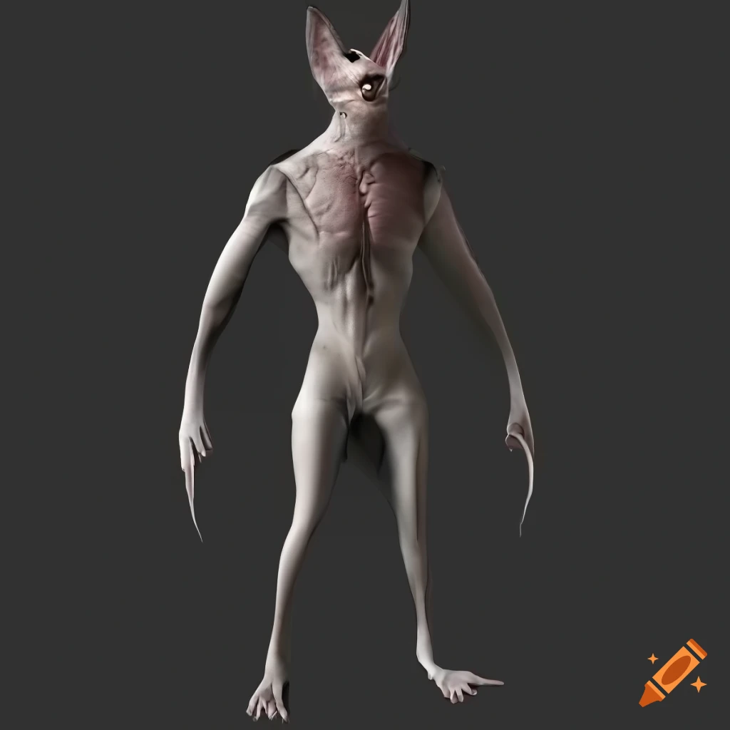 Bat-human hybrid 3D model