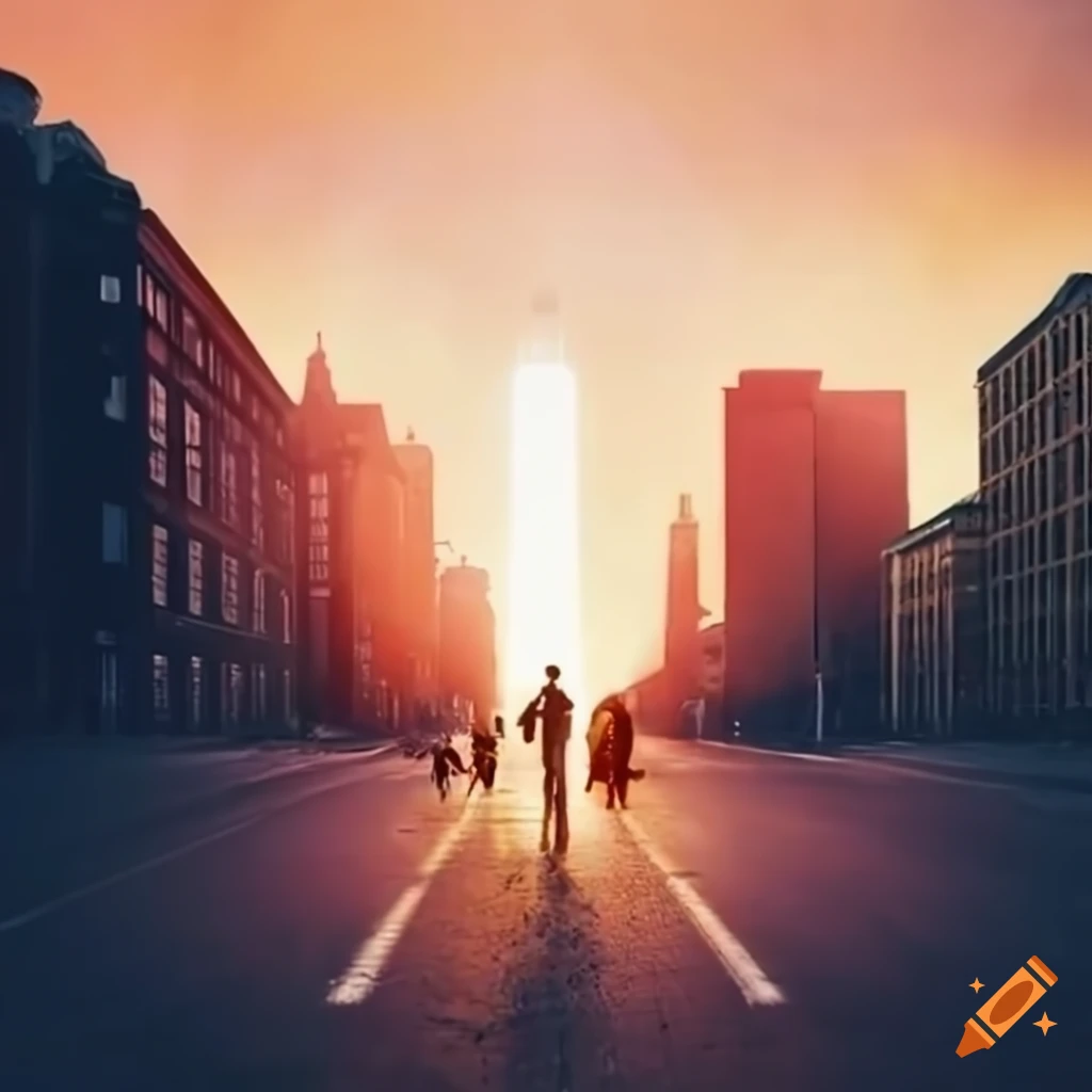 Cinematic style image of people on a road symbolizing freedom