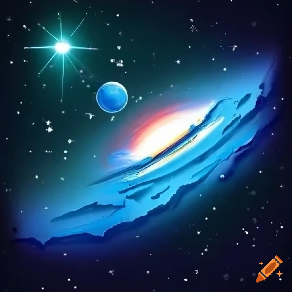 Beautiful outer space art with a bright spirit in the sky on Craiyon