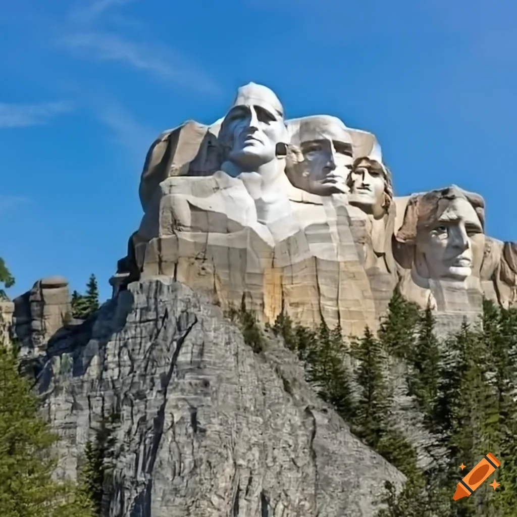 People walking at Mount Rushmore and taking pictures