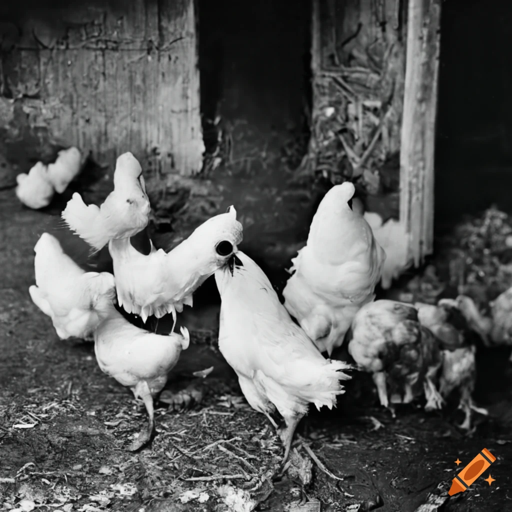 Jelly fungus surrounded by chicken and trash in a poultry farming setting