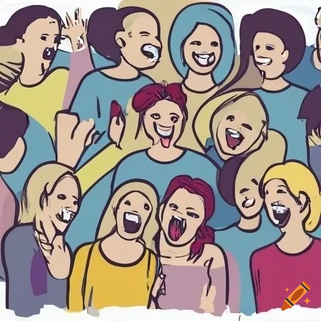 Group of people talking and laughing