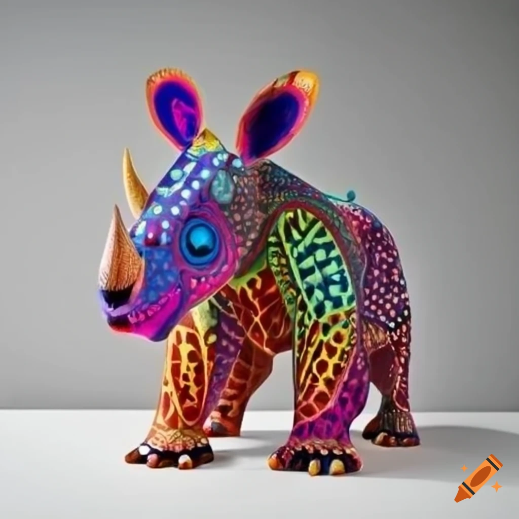 Alebrije formado por mono, rinoceronte, y oso
