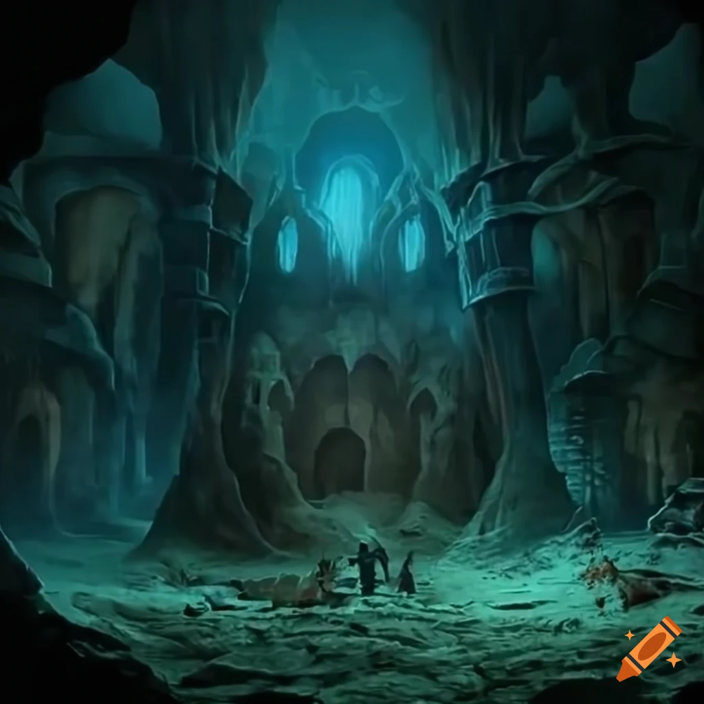 Dwarves' citadel in a large mystic abyssal cave