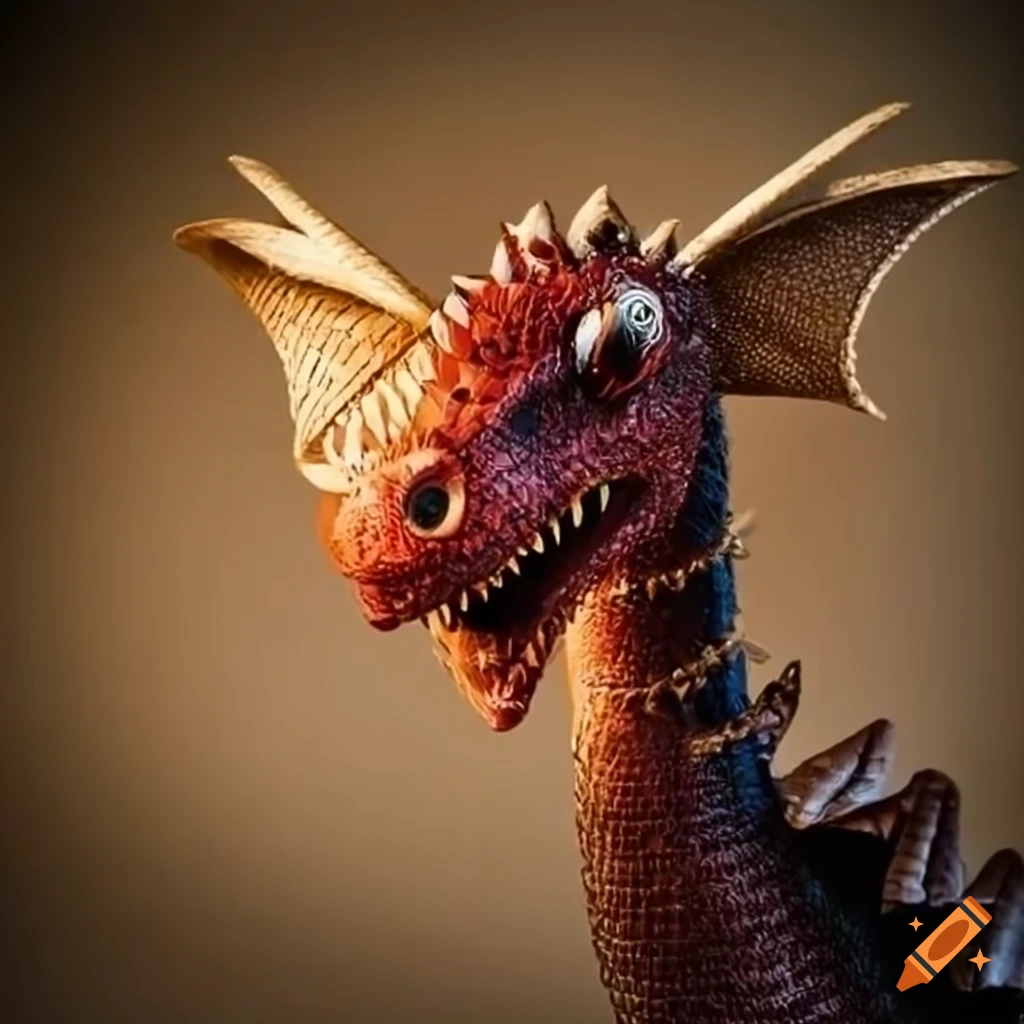 Whimsical dragon with Amish straw hat