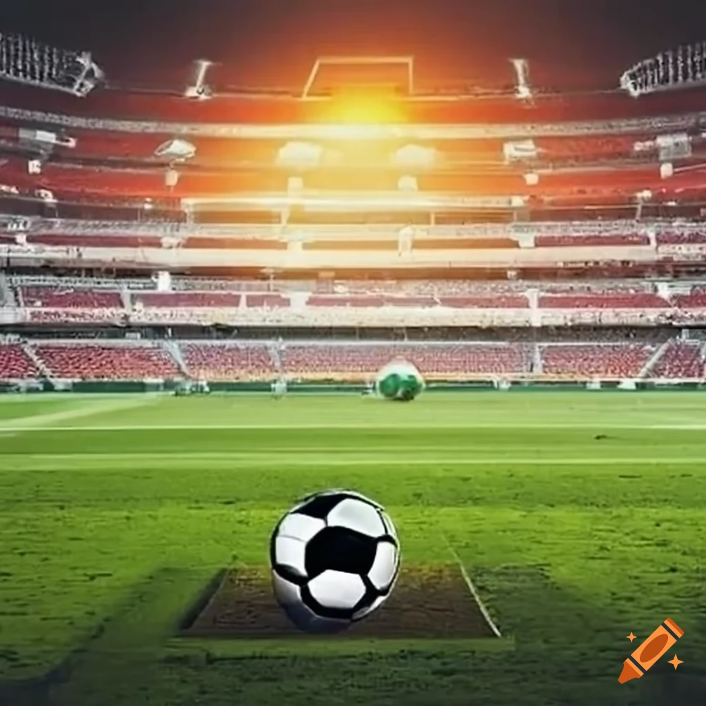 Campo de futbol con una copa