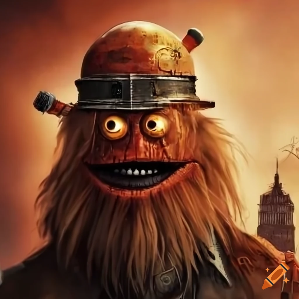Cityscape in a dusty dieselpunk environment