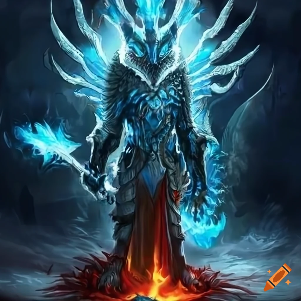 Mythical coldfire dragon master and king of fire and ice on craiyon