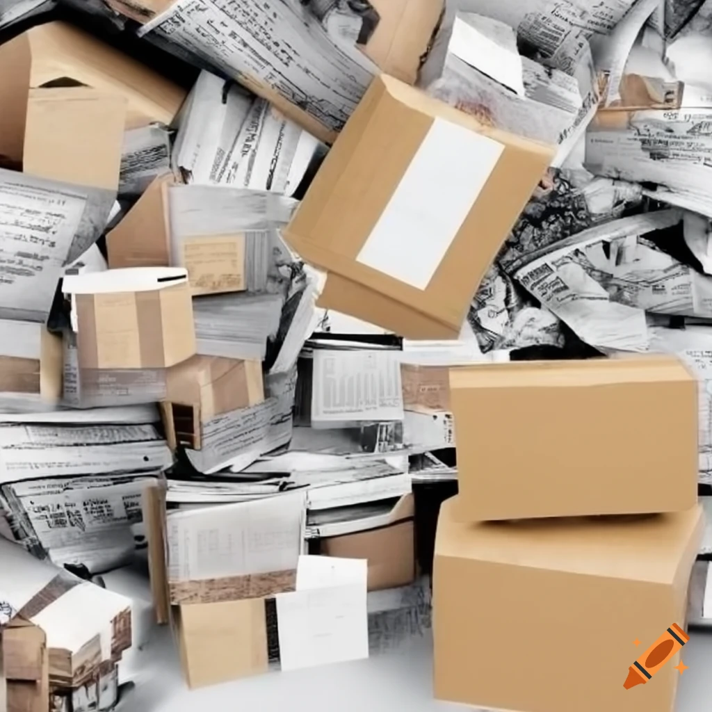 Stacks of parcels filled with newspapers